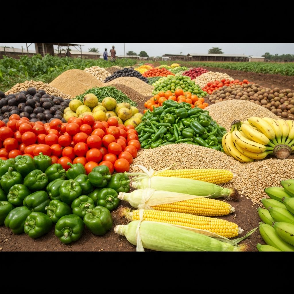 Variety of fresh agricultural products